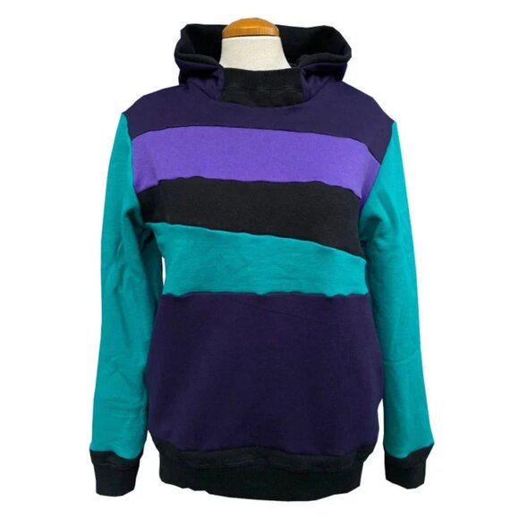 Nebula Upcycled Hoodie w/ Pockets Sweatshirt One of a Kind Clothing MungoCrafts - Picture 1 of 5